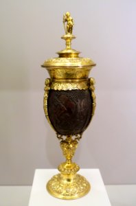 Mounted Carved Coconut Goblet Decorated with Scenes from the Story of Samson, Hans Peter Muller, Germany, c. 1600, coconut, gilt silver - Busch-Reisinger Museum, Harvard University - DSC01364