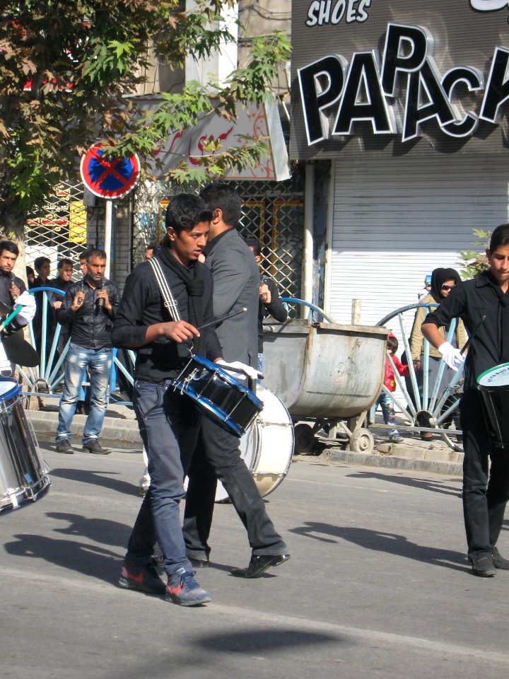 Mourning of Muharram - November13,2013 - Muharram 9,1435 Tasu'a - Zanjir,Mourners Line,Drummer - Nishapur 012