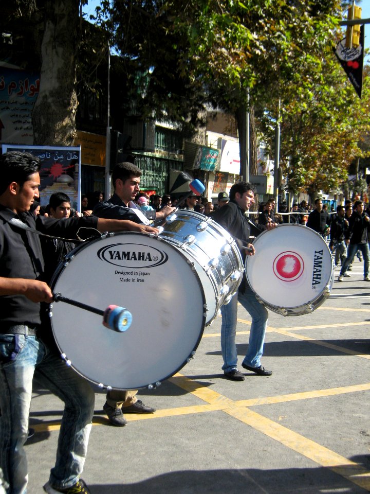 Mourning of Muharram - November13,2013 - Muharram 9,1435 Tasu'a - Zanjir,Mourners Line,Drummer - Nishapur 102