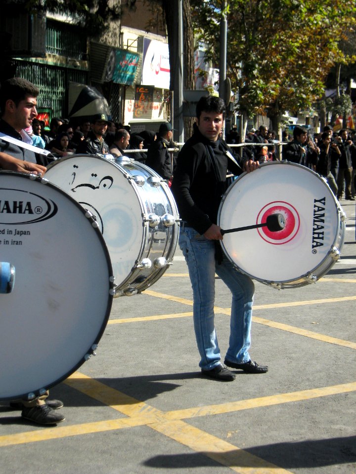 Mourning of Muharram - November13,2013 - Muharram 9,1435 Tasu'a - Zanjir,Mourners Line,Drummer - Nishapur 101