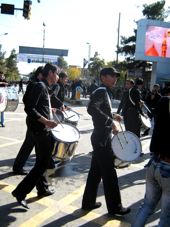Mourning of Muharram - November13,2013 - Muharram 9,1435 Tasu'a - Zanjir,Mourners Line,Drummer - Nishapur 093
