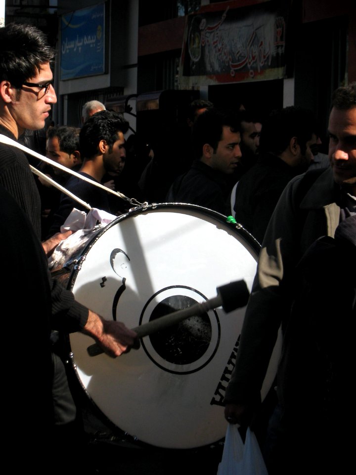 Mourning of Muharram - November13,2013 - Muharram 9,1435 Tasu'a - Zanjir,Mourners Line,Drummer - Nishapur 091