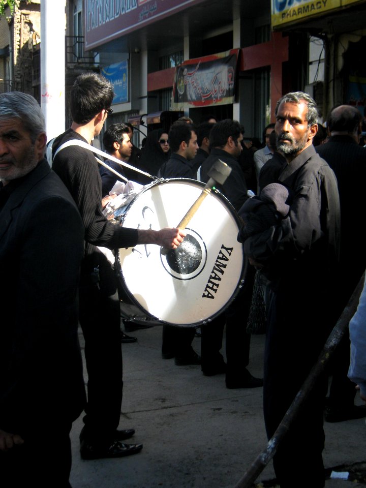 Mourning of Muharram - November13,2013 - Muharram 9,1435 Tasu'a - Zanjir,Mourners Line,Drummer - Nishapur 089