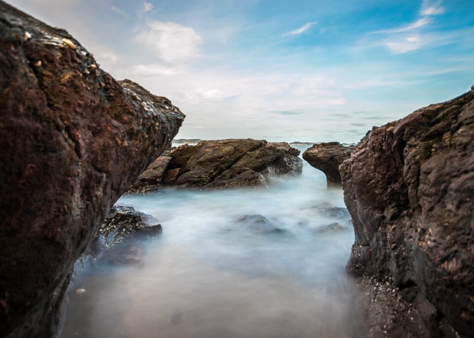 Rocks fog blur
