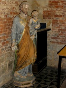 Motteville (Seine-Mar.) église, statue Saint Joseph à l'Enfant