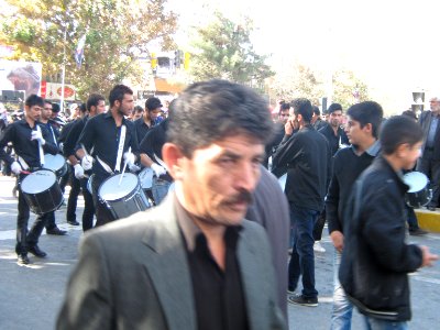 Mourning of Muharram - November13,2013 - Muharram 9,1435 Tasu'a - Zanjir,Mourners Line,Drummer - Nishapur 080