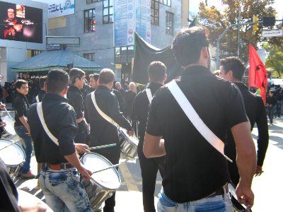 Mourning of Muharram - November13,2013 - Muharram 9,1435 Tasu'a - Zanjir,Mourners Line,Drummer - Nishapur 096