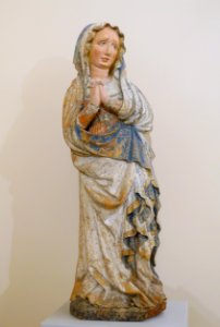 Mourning Virgin from a Crucifixion, Steiermark, c. 1420-1425, Swiss pine - Bode-Museum - DSC03475