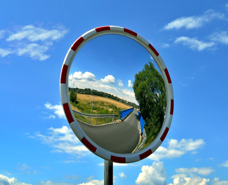 Reflection the mirror street clouds