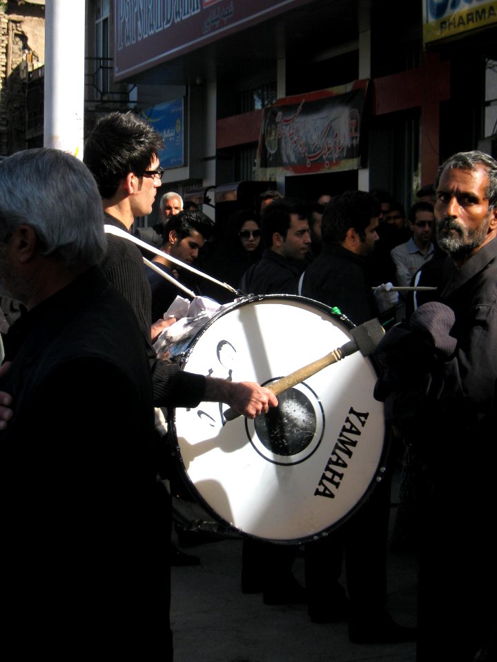 Mourning of Muharram - November13,2013 - Muharram 9,1435 Tasu'a - Zanjir,Mourners Line,Drummer - Nishapur 090