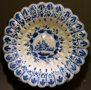 Moulded dish, Netherlands, 1600s, ceramic - Museum of Anthropology, University of British Columbia - DSC09095