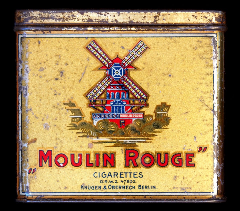 Moulin rouge cigarettes tin, front