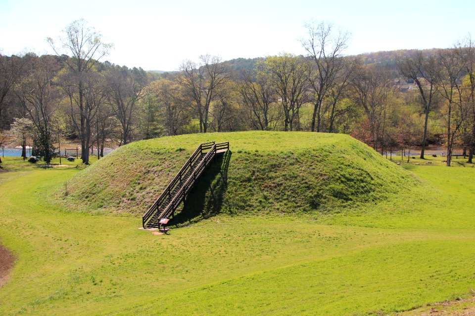 Mound B seen from Mound A, Etowah Indian Mounds April 2017