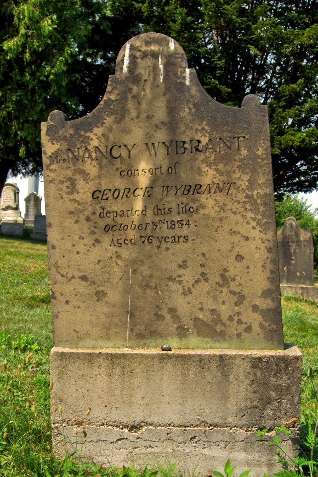 Mrs. Nancy Wybrant Tombstone, Hiland Cemetery, 2015-08-17, 01