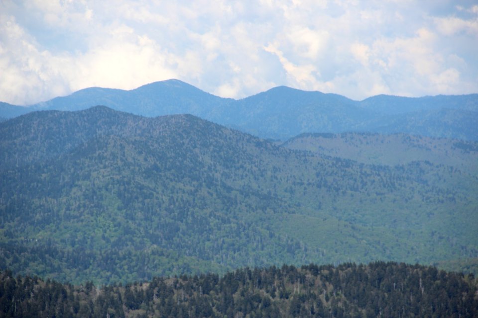 Mount Guyot and Mount Chapman viewed from Clingmans Dome, May 2017