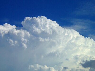White cloud storm blue