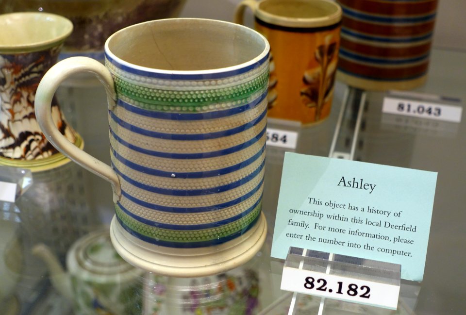 Mug, England, probably Staffordshire, 1810-1820, dipped ware (pearlware, slip) HD 82.183 - Flynt Center of Early New England Life - Deerfield, Massachusetts - DSC04645