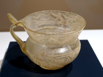 Mug, Iran, Khorasan, 9th to 10th century AD, glass - Aga Khan Museum - Toronto, Canada - DSC06391