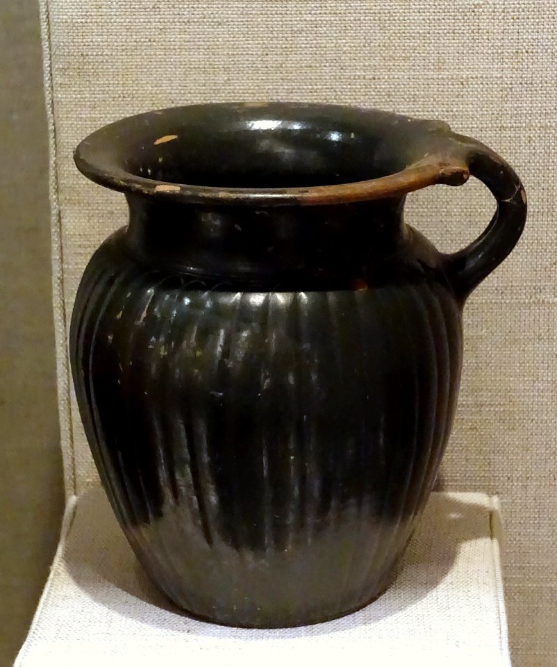 Mug, Greek, from Rome, 420-425 BC, black glaze terracotta - Spurlock Museum, UIUC - DSC05906