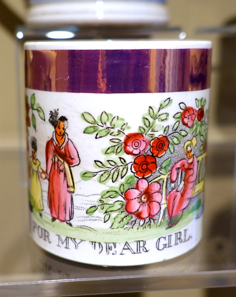 Mug for my dear girl, Staffordshire, England, 1830-1860, glazed earthenware - Concord Museum - Concord, MA - DSC05747