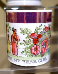 Mug for my dear girl, Staffordshire, England, 1830-1860, glazed earthenware - Concord Museum - Concord, MA - DSC05747