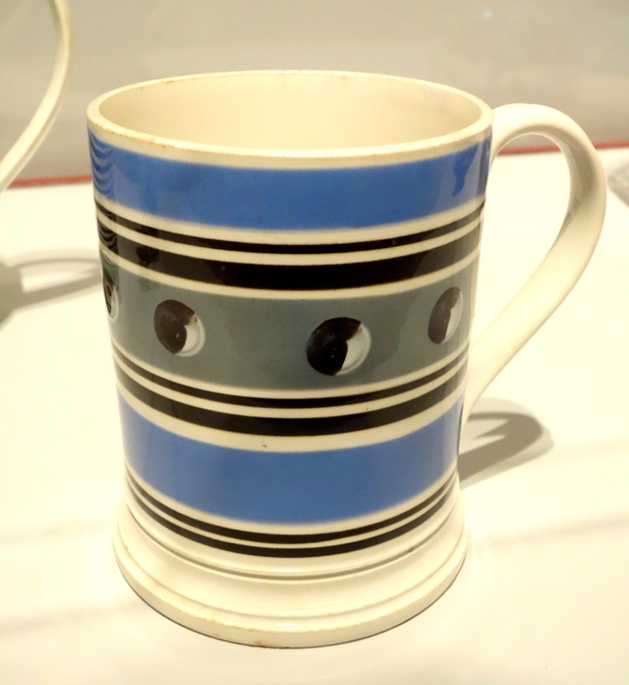 Mug, unknown maker, Staffordshire, England, c. 1830, glazed earthenware - Brooklyn Museum - Brooklyn, NY - DSC08842