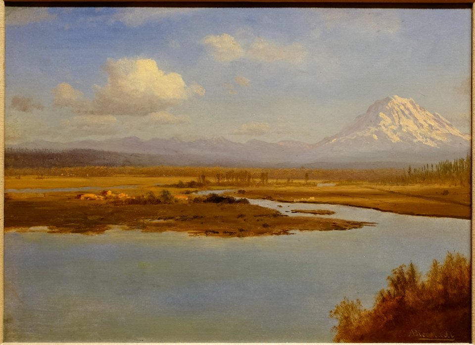 Mt. Hood, Oregon, by Albert Bierstadt, undated, oil on paper - Currier Museum of Art - Manchester, NH - DSC07453