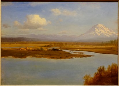 Mt. Hood, Oregon, by Albert Bierstadt, undated, oil on paper - Currier Museum of Art - Manchester, NH - DSC07453