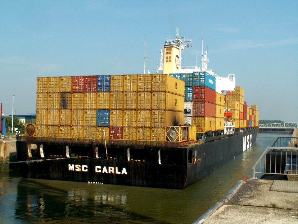 MSC Carla astern at Port of Antwerp, Belgium 30-Aug-2005