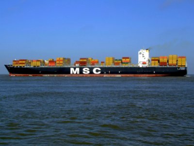 MSC Chicago pC, leaving Port of Rotterdam, Holland 08-Mar-2007