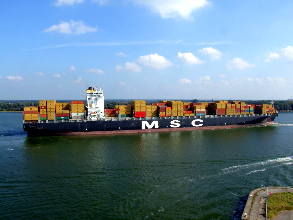 MSC Rania side, at Port of Antwerp, Belgium 25-Jan-2005