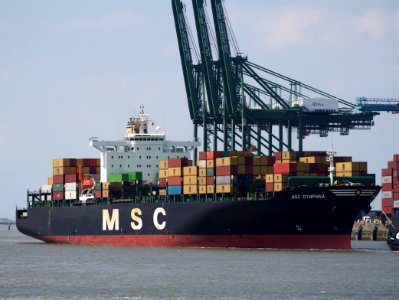 MSC Dymphna - IMO 9110391 into Zandvlietsluis, Port of Antwerp, Belgium, pic3