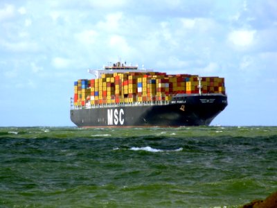 MSC Pamela p12 approaching Port of Rotterdam, Holland 29-Jul-2007