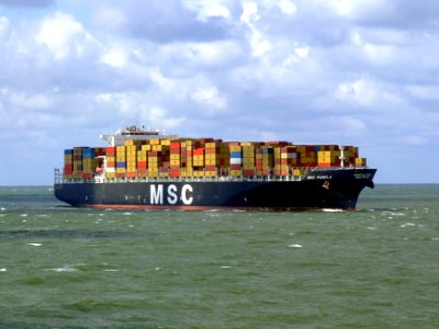 MSC Pamela p14 approaching Port of Rotterdam, Holland 29-Jul-2007