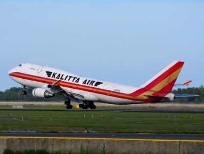 N742CK Kalitta Air Boeing 747-446(BCF), takeoff from Schiphol (AMS - EHAM), The Netherlands, 18may2014, pic-3 photo