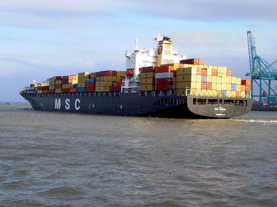 MSC SARAH from Monrovia, at Port of Antwerp, Belgium 27-Apr-2005