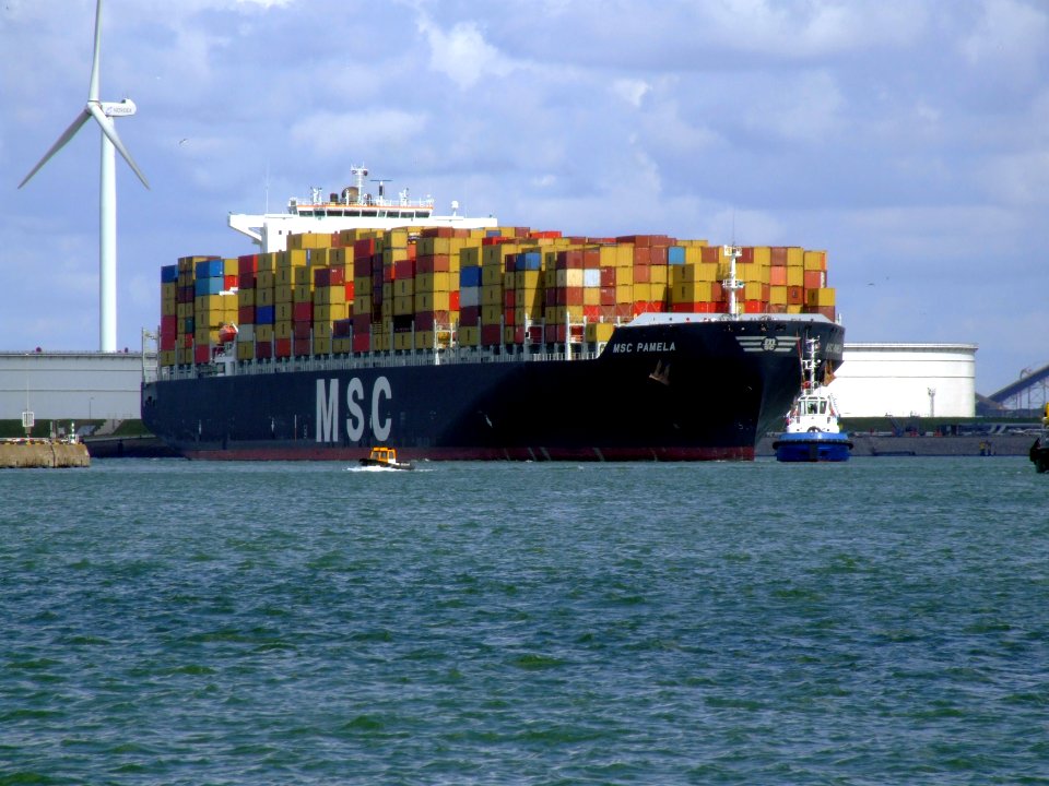 MSC Pamela p11, at the Amazone harbour, Port of Rotterdam, Holland 29-Jul-2007