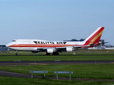 N742CK Kalitta Air Boeing 747-446(BCF), takeoff from Schiphol (AMS - EHAM), The Netherlands, 18may2014, pic-1 photo