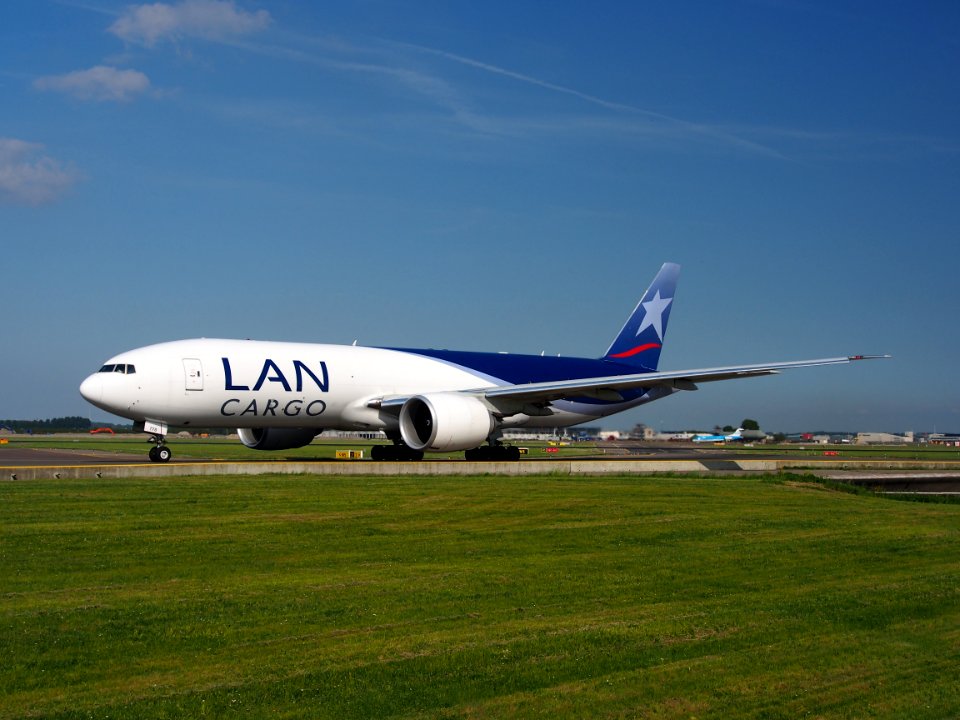 N778LA LAN Cargo Boeing 777F taxiing at Schiphol (AMS - EHAM), The Netherlands, 17may2014, pic-3
