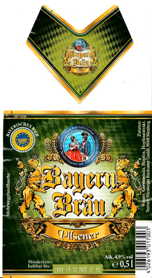 Nürnberger Bierkontor GmbH - Bayern Bräu - Pilsener