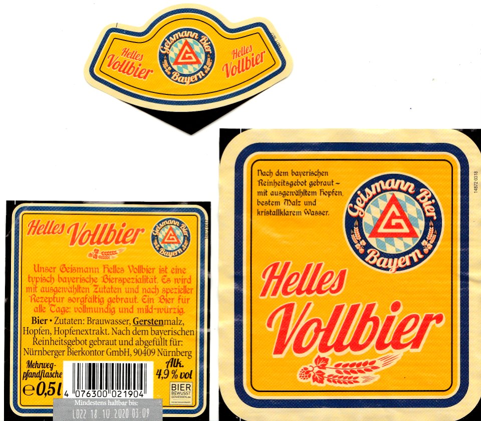 Nürnberger Bierkontor GmbH - Geismann Helles Vollbier