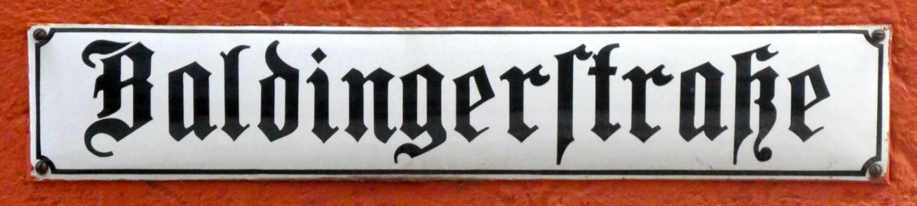 Nördlingen, Straßenschild Baldinger Str, 1 photo