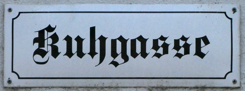 Nördlingen, Straßenschild Kuhgasse, 1