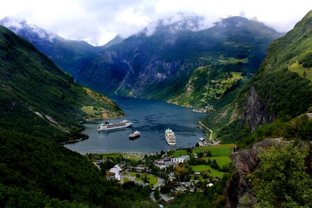 Panoramic fjord norway photo