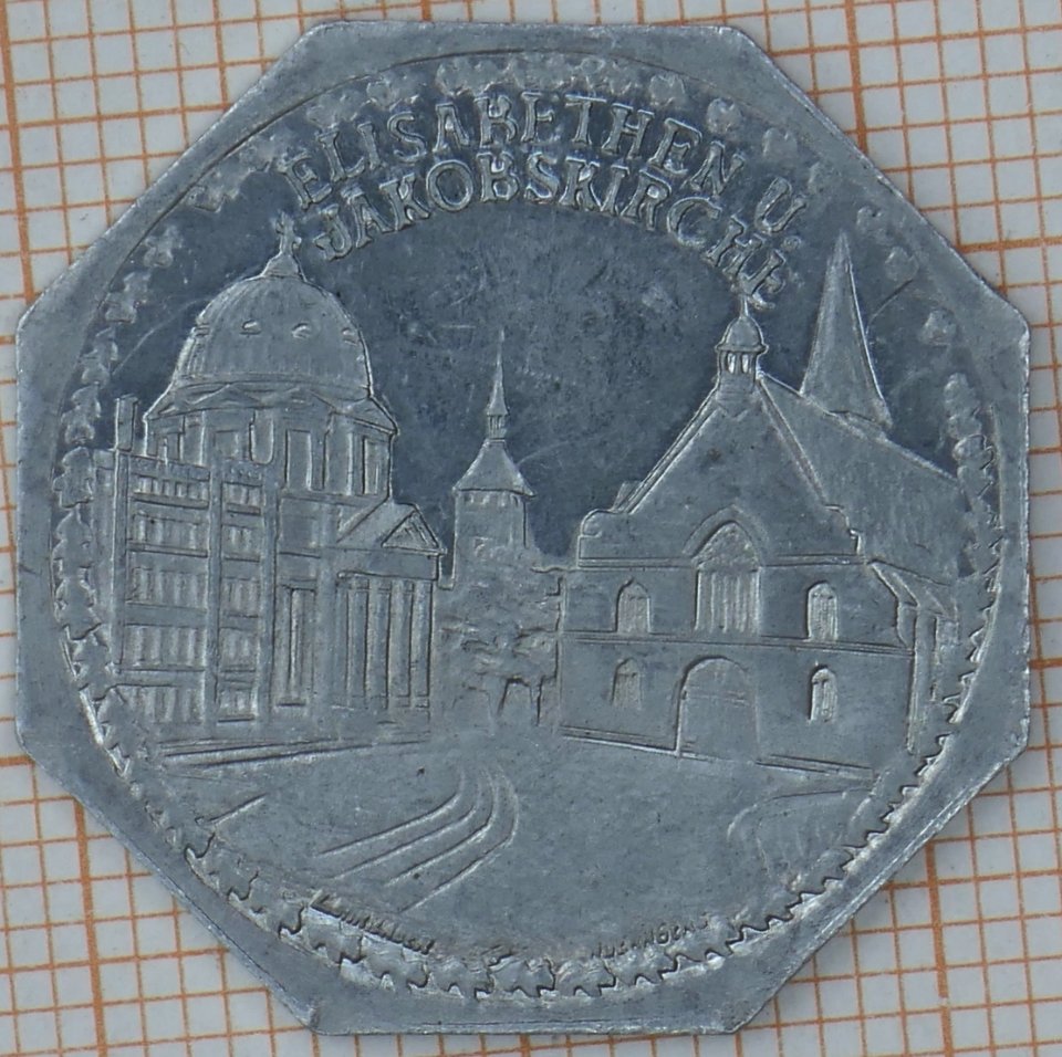 Nürnberg-Fürther Strassenbahn 20 Pfennig - Elisabethen u. Jakobskirche