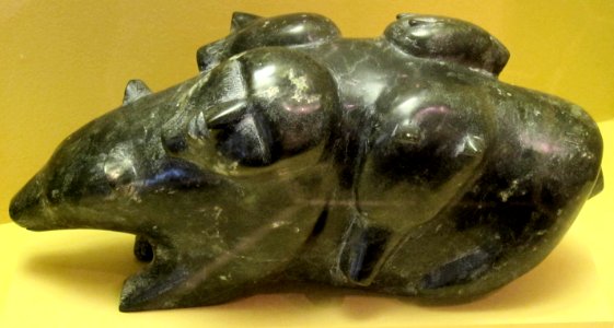 Mythological figures by Kayasark, Inuit, Pelly Bay, Canada, steatite, HAA