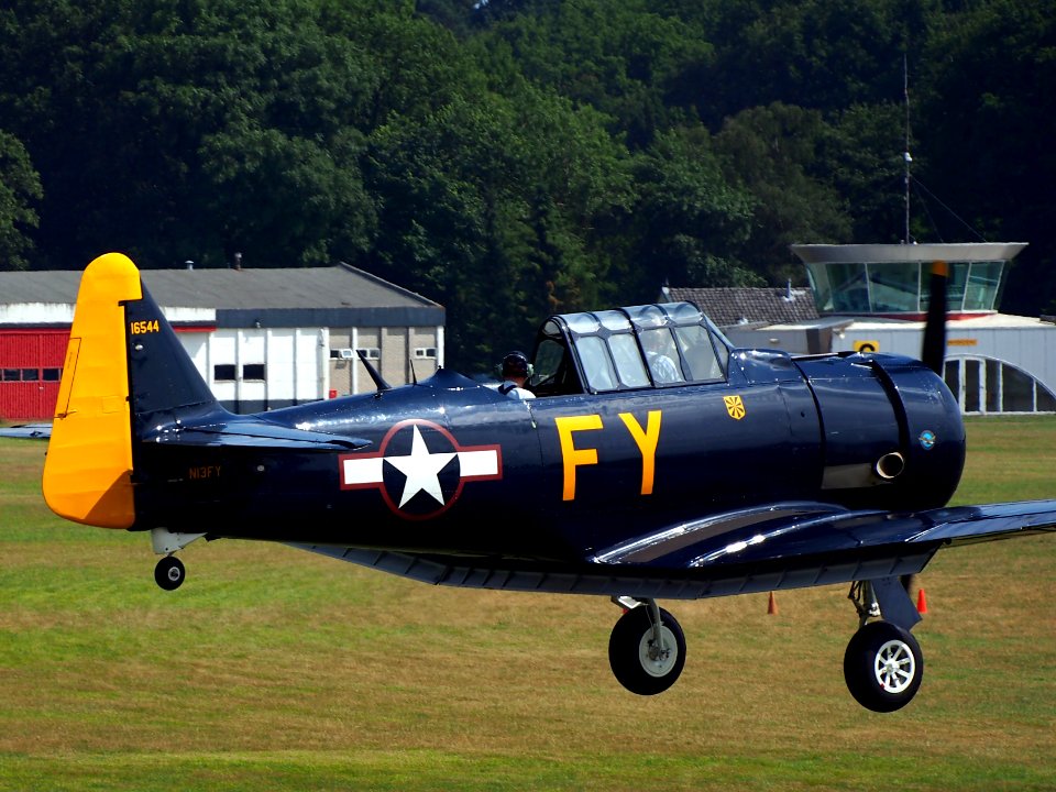 N13FY, AT-6A Texan (16544) at Hilversum Airport (ICAO EHHV), photo-17