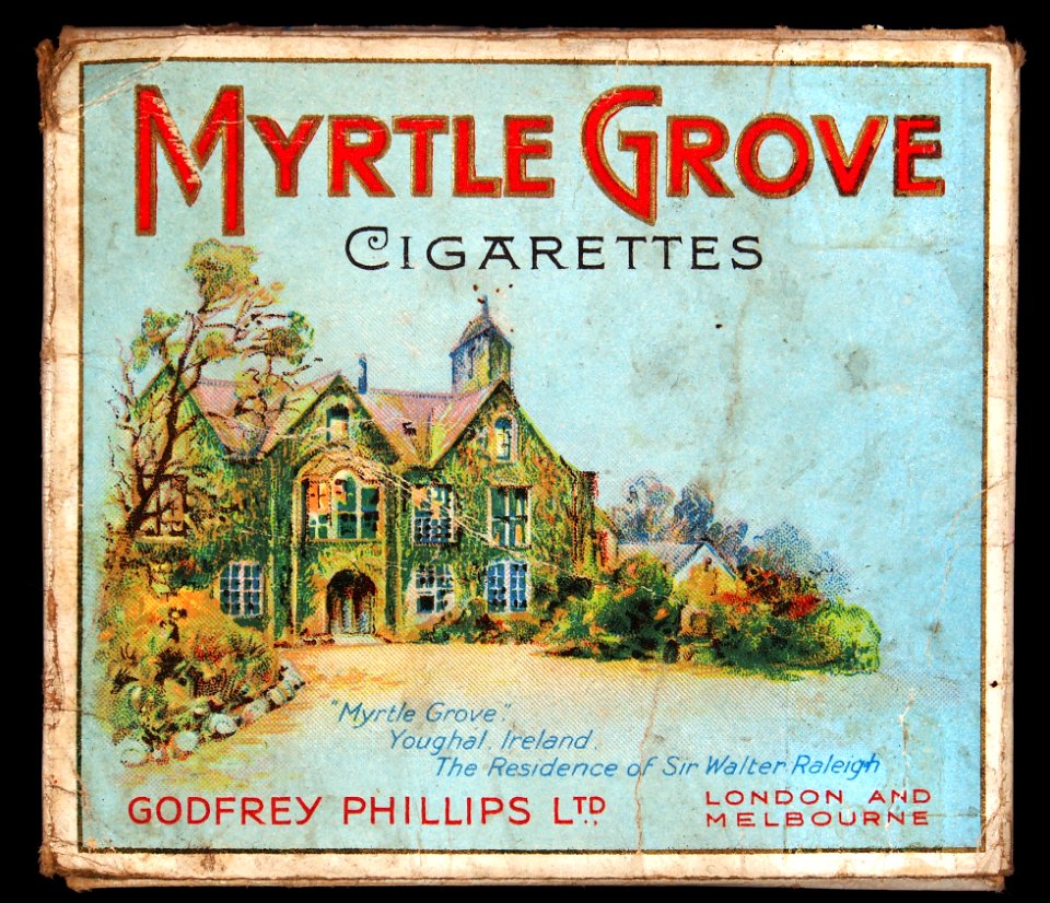 Myrtle Grove cigarettes pack, front, Godfrey Phillips Ltd