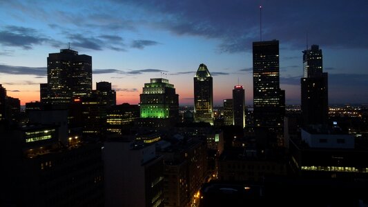 City lights cityscape dawn photo