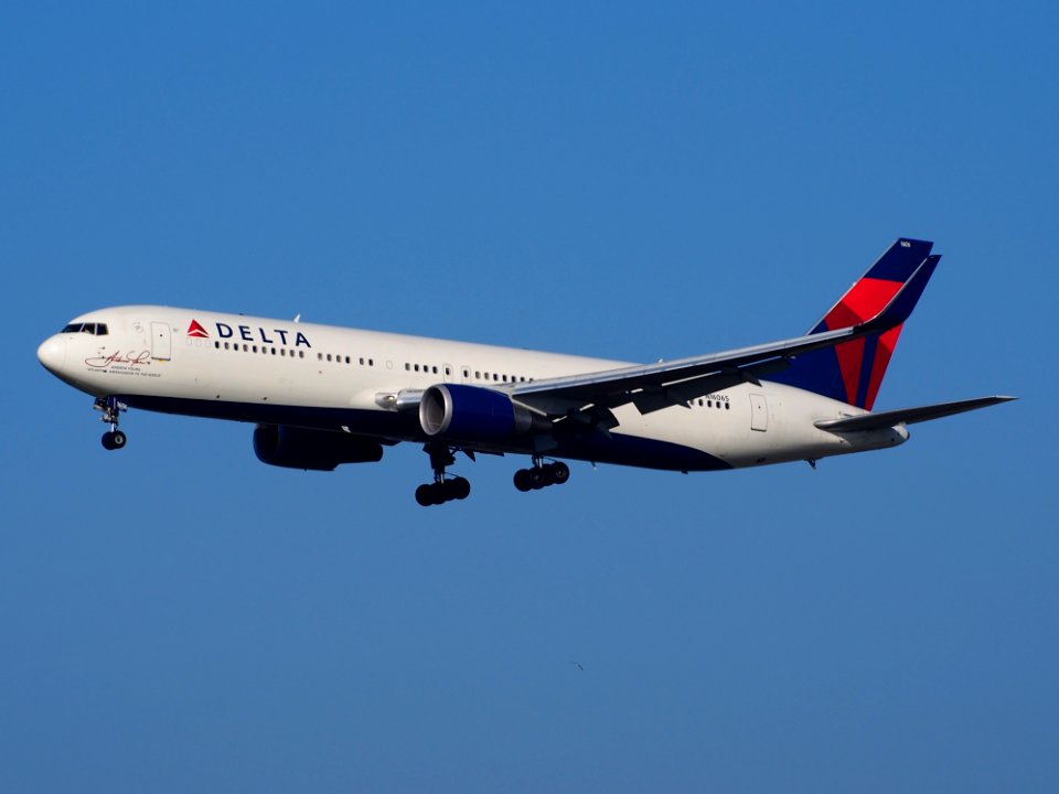 N16065 Delta Air Lines Boeing 767-332(ER)(WL), landing at Schiphol (AMS - EHAM), Netherlands, pic2